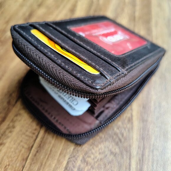 Genuine Leather Palm Wallet for Women with RFID Blocking - Picture 9 of 15